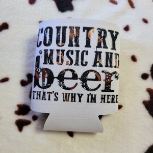 Country Music And Beer Western 12OZ Can Cooler Drink Koozie (5 Pack)